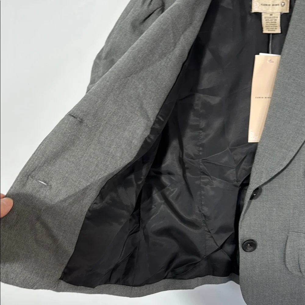 Curio Nine Blazer Grey Crop Ruched Puff‎ Sleeve in Size M  NWT